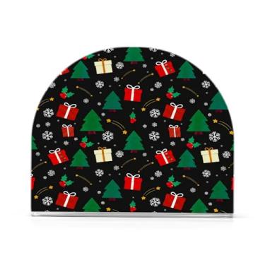 Imagem de Wassud Suporte de guardanapo acrílico para árvores de Natal e presentes, dispensador de guardanapos de papel moderno para mesa, cozinha, sala de jantar, bancada 1 peça (comporta 50-60 guardanapos)