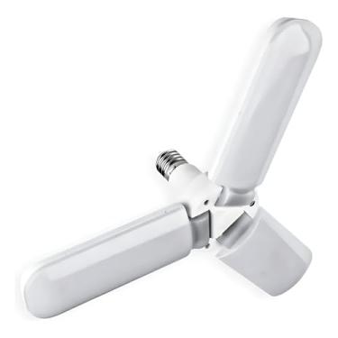 Imagem de Lâmpada LED Articulada, 45W, Branco Frio 6500K, 3 Pétalas Ajustáveis, Base E27, 5000lm, 24x9cm, Material ABS, Bivolt