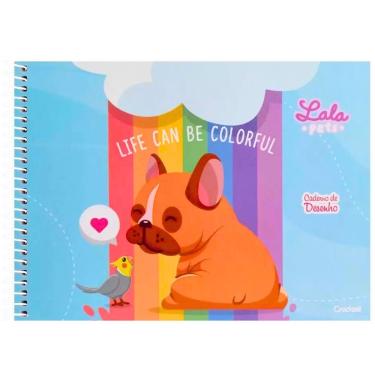 Imagem de Caderno De Desenho Espiral Capa Dura Milimetrado Lala Pets 60 Folhas Credeal Estampa 4