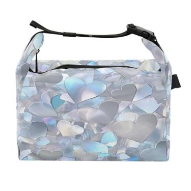 Imagem de STAYTOP Lancheira de coração branco com fivela de alça, lancheira isolada para meninos e meninas, lancheira térmica para trabalho escolar