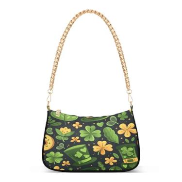 Imagem de CEBUGI Bolsas transversais para mulheres, bolsa de ombro com elementos do dia de São Patrício, bolsa de mão elegante com alça de corrente
