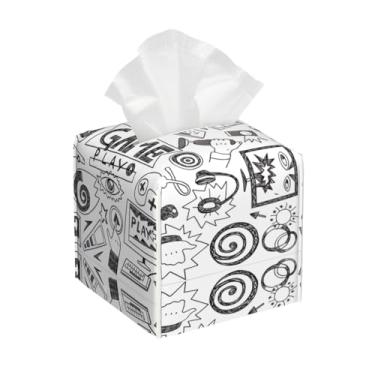 Imagem de Capa de caixa de lenços estampada para meninos, videogame, design quadrado à prova d'água para banheiro, caixa de mesa, carro e mais