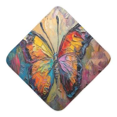 Imagem de Toalhas de bebê com capuz ultra macias absorventes toalha de banho borboleta musselina algodão toalhas de banho para recém-nascidos crianças pequenas 35x35 polegadas