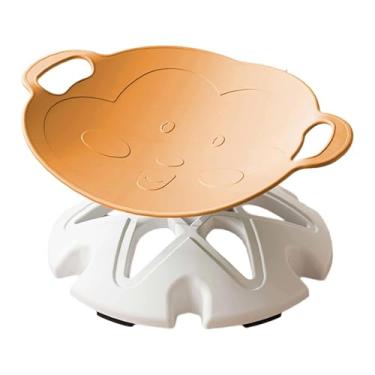 Imagem de YWJLQH Cadeira giratória infantil com movimento de sentar e girar, brinquedo sensorial de fácil montagem para festas, Natal e adolescentes, Laranja