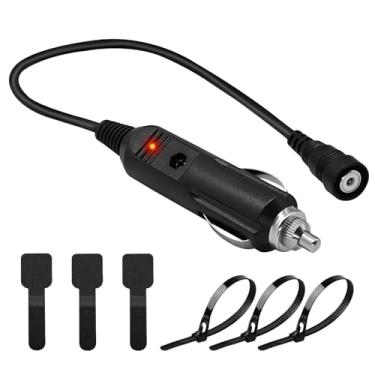 Imagem de CHolic Tomada de isqueiro de 12 V, plugue RCA para a maioria dos escudos elétricos aquecidos, capacete, porta de viseira, conector de capacete aquecido para snowmobile