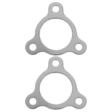 Imagem de Briny River 2 peças 3 furos junta de flange de escape de motocicleta 48 mm espaçamento de orifício 34 mm ID compatível com Leovince ZX TT RR