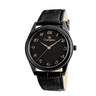Imagem de RELOGIO CHAMPION ANALOGICO PRETO COURO PRETO CH22171N