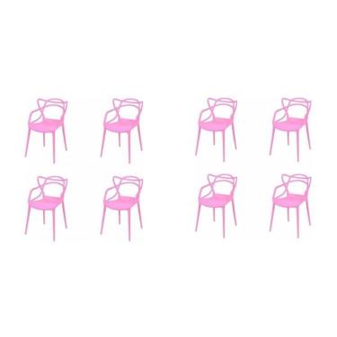 Imagem de Kit com 8 Cadeiras para Sala de Jantar Allegra Solna Rosa Rosa