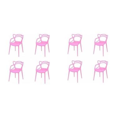 Imagem de Kit com 8 Cadeiras para Sala de Jantar Allegra Solna Rosa Rosa