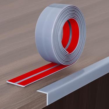 Imagem de Protalwell Protetor De Canto Parede, Acabamento Removível E Adesivo, Proteção Moldagem Borracha Flexível, Borda Autoadesivo Em Forma L Para Teto, Cinza, 3/4 Pol., 3 M