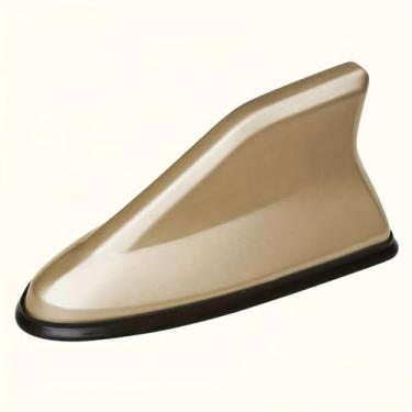 Imagem de Capa de antena de barbatana de tubarão - antena universal ABS para carro de tubarão com fita adesiva, acessório de decoração externa de veículo à prova d'água para recepção e estilo aprimorados de