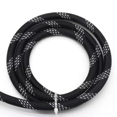 Imagem de Manga Trançada PET De Alta Densidade, Preta E Prateada, De 1 A 50 M (diâmetro Interno De 4 A 25 Mm) – Revestimento Flexível Tipo "pele De Cobra" Para Cabos Elétricos(2M,ID 8mm)