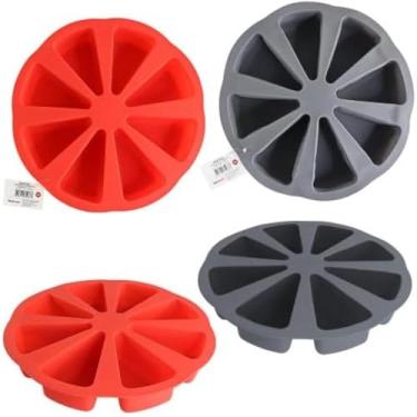 Imagem de Forma de cozimento de fatia de bolo, silicone macio e flexivel, reutilizavel, eficiente