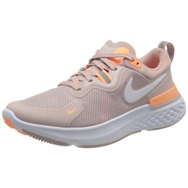 Imagem de Nike Tênis de corrida feminino casual React Miler Cw1778-601, Pulso branco champanhe, laranja, 6