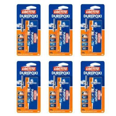 Imagem de Kit com 6 - Durepóxi Adesivo Epóxi Massa Loctite 100g Henkel