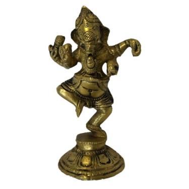 Imagem de Escultura Decorativa Peso de Papel Elefante Ganesha em Bronze para Ornamentação e Decoração – Estátua Espiritual Artesanal