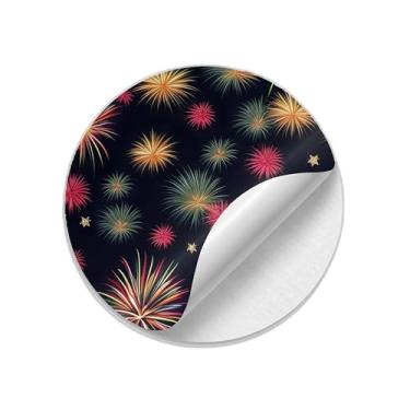 Imagem de Ladrilho Decorativo de Cerâmica Com Estampa de Fogos de Artifício e Estrela Dourada