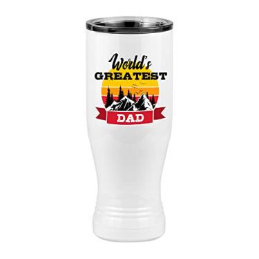 Imagem de World's Greatest Dad Copo Pilsner com tampa, presente ao ar livre para o pai, camelo polar branco, 590 ml, aço inoxidável, isolado a vácuo