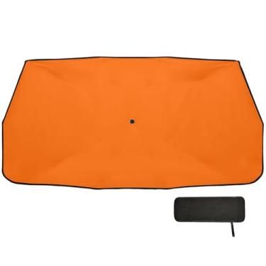 Imagem de Guarda-sol de caminhão laranja para para-brisa frontal cobertura completa protetor de janela de carro 147 x 75 cm guarda-chuva de carro