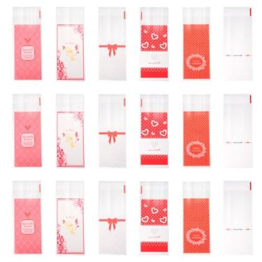 Imagem de 120 peças de sacos retangulares de celofane de plástico para dia dos namorados, para batom, casamento, aniversário, festa, embalagem