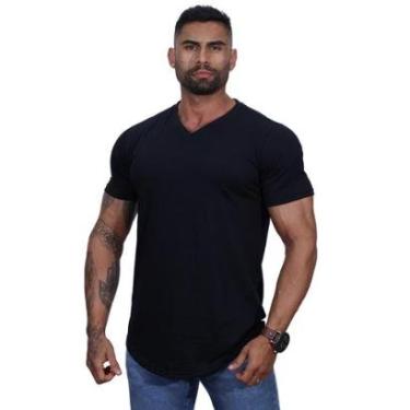 Imagem de Camiseta Longline Decote V Masculina MXD Conceito 100% Algodão 30.1 Penteado PIMA-USA-Masculino