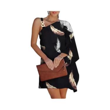 Imagem de Verão 2024 novo vestido feminino europeu e n estampado sexy com gola i