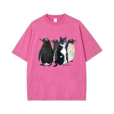 Imagem de Camiseta masculina vintage lavada com floco de neve casual streetwear 