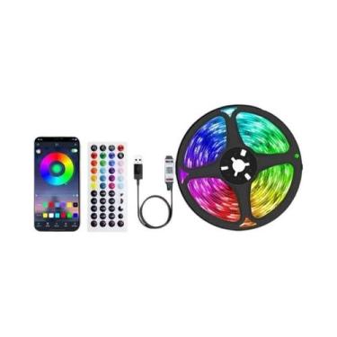 Imagem de Fitas LED RGB Com Mudança De Cor Controle Por APP Com Controle Remoto 