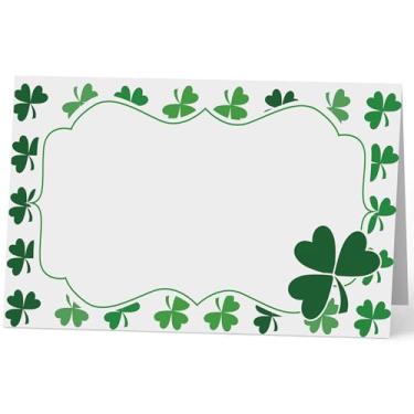 Imagem de Cartões de Dia de São Patrício (5 x 9 cm, 20 peças), lembrancinha do dia de São Patrício, cartão de barraca de festa para etiquetas de alimentos, nomes de assentos, mesas de petiscos e pequenos