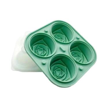 Imagem de Formas De Gelo Em Silicone 3D Em Forma De Flor De Rosa Para Sucos, Whi