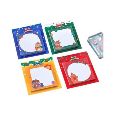Imagem de 4 peças adesivo kawaii natal notas pegajosas bloco de notas adesivo de