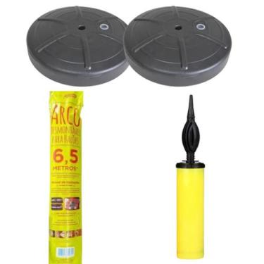 Imagem de Kit Decoração Arco Base e Cano + Bombinha Encher Balão Festa - Crgfest