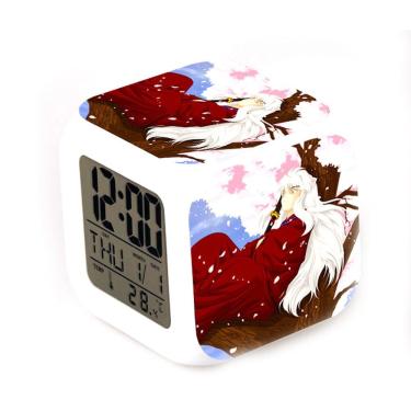 Imagem de Despertador Inuyashas com mudança de LED de 7 cores com termômetro