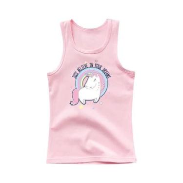 Imagem de Camiseta Regata Sem Mangas Para Meninas Com Estampa De Unicórnio Kawai