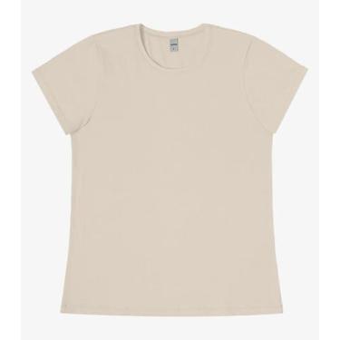 Imagem de Blusa Feminina Cotton Leve Básica Rovitex Bege, M, Bege
