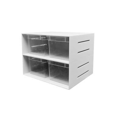 Imagem de Armário de alimentação de répteis de tamanho pequeno com caixa de alimentação de 4 peças para pequenos répteis insetos aranha tartaruga caranguejo eremita caracol escorpião (14 cm C x 11,4 cm L x 10,4