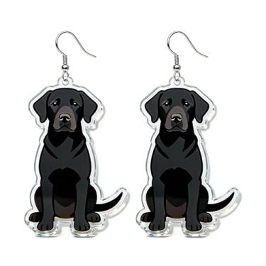 Imagem de OSCCI Adoráveis brincos de acrílico para filhotes de cachorro – Ganchos de liga durável, com tema de animal de estimação fofos, ótimos para roupas casuais e de festa, Acrílico, Sem pedra preciosa