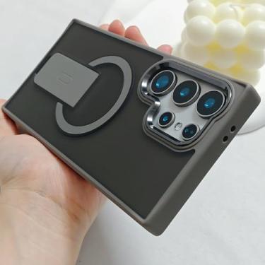 Imagem de Capa traseira fosca para carregamento sem fio para Samsung Galaxy S25 edge S23 S24 Ultra Plus S24 FE (para Galaxy S25+/Cinza)