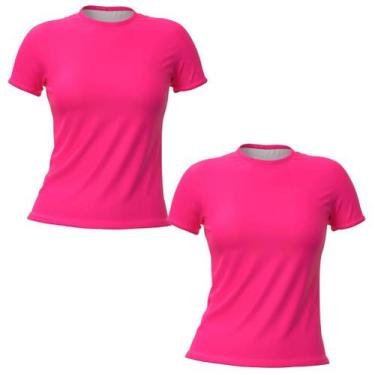 Imagem de Kit 2 Camiseta T-Shirt Feminina Dry Fit Básica Lisa para Treinar Hos's