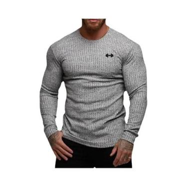 Imagem de Camiseta De Manga Longa Para Corrida Masculina De Secagem Rápida, Ajus