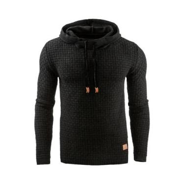 Imagem de Moletom Casual Oversize Quente Em Cor Sólida Com Zíper Para Homens E M