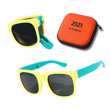 Imagem de Óculos de Sol Infantil dobrável ZIZI Kids - Uv400 + Estojo, AMARELO