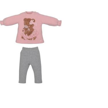 Imagem de Conjunto Bebê Menina Longo Inverno Rosa Ana Lívia Ursinha, P