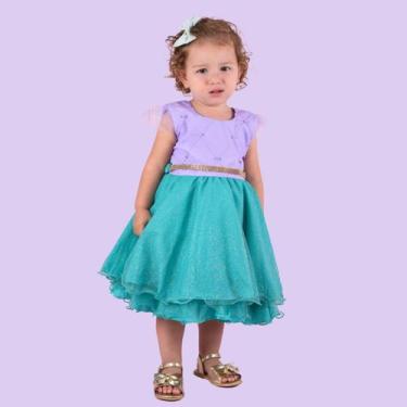 Imagem de Vestido Infantil Menina Sereia Ariel Festa De Luxo Temático - Jeito De
