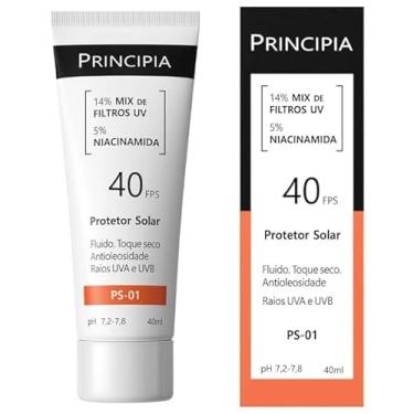 Imagem de Principia Protetor Solar Facial FPS 40, Fluido com Toque Seco, 14% Filtros UV, 5% Niacinamida, Antioleosidade, 40ml