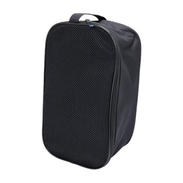 Imagem de harayaa Bolsa para chuteiras de futebol, respirável, ideal para viagens, organização e armazenamento de equipamentos para golfe, treinos, futebol e atividades, Preto