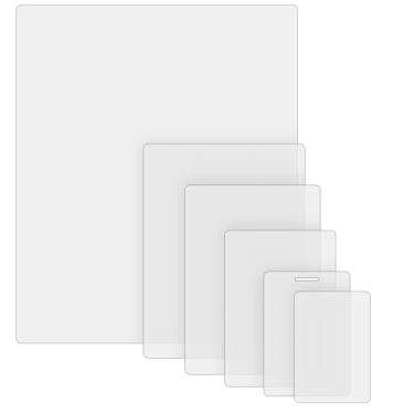 Imagem de KTRIO Folhas laminadas de 5 mil, pacote com 150, vários tamanhos, sacos de laminação térmica, folhas laminadas transparentes para tamanho carta, fotos, cartões, crachás de identificação, cartões de