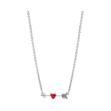 Imagem de Colar De Prata Esterlina 925 Com Laço Colorido Em Forma De Coração Ver