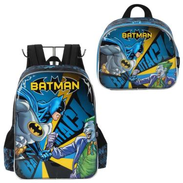 Imagem de Kit Mochila Escolar Menino E Lancheira Merendeira Batman-Masculino
