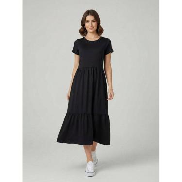 Imagem de Vestido Midi Três Marias De Algodão Preto